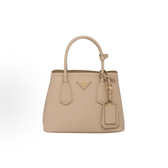 PRADA metal logo decoration detachable and adjustable shoulder strap Tote bag, Tote bag shopping bag, single-shoulder crossbody handbag, mini women\'s style, sand yellow